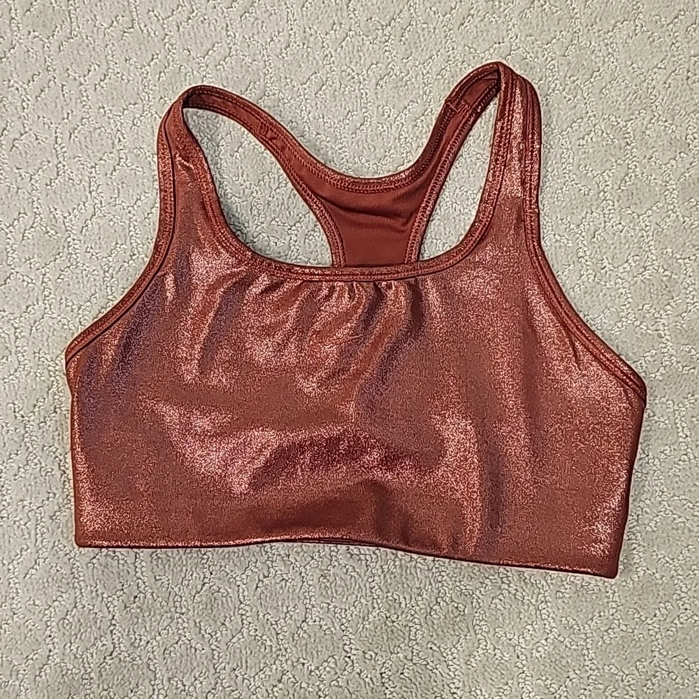 Nike Womens Shimmer Copper Sports Bra & Leggings Set